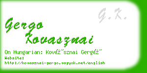 gergo kovasznai business card